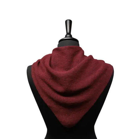 Jess and Lou Burgundy Midweight Cosy Knit Triangle Scarf