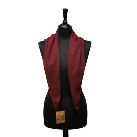 Jess and Lou Burgundy Midweight Cosy Knit Triangle Scarf