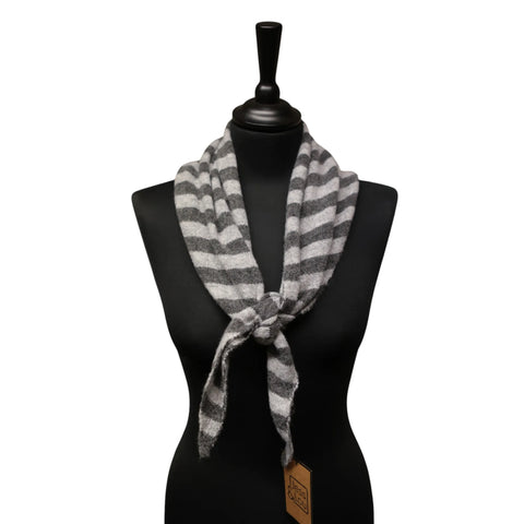 Jess and Lou Grey/Charcoal Midweight Cosy Knit Triangle Scarf