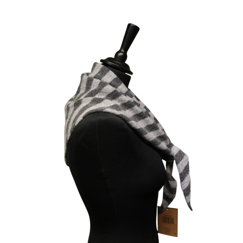 Jess and Lou Grey/Charcoal Midweight Cosy Knit Triangle Scarf