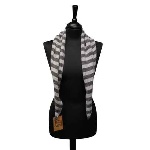 Jess and Lou Grey/Charcoal Midweight Cosy Knit Triangle Scarf