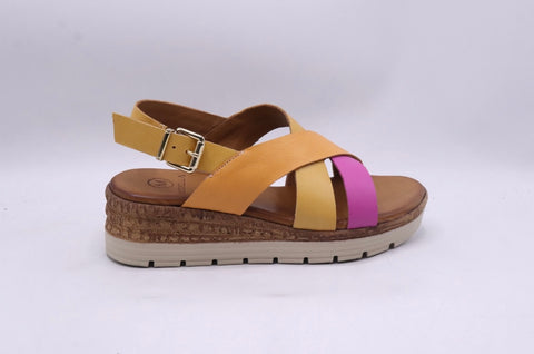 Modella Kendal Rose Multi Womens Leather Crossover Sandals