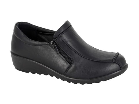 Boulevard L786A Black Womens Extra Wide Fit EEE Casual Smart Shoes