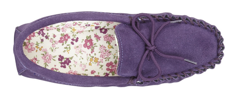 Mokkers LS339P Lily Purple Womens Suede Casual Comfort Moccasin Slippers