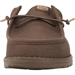 Hey Dude Wally Slip Canvas Walnut Mens Casual Comfort Canvas Mules Shoes