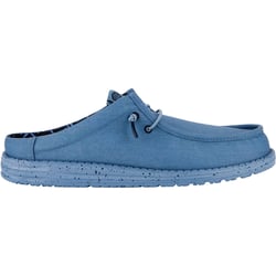 Dude Wally Slip Canvas Elemental Blue Mens Casual Comfort Canvas Mules Shoes