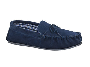 Mokkers MS245NC Navy Mens Suede Moccasin Slippers
