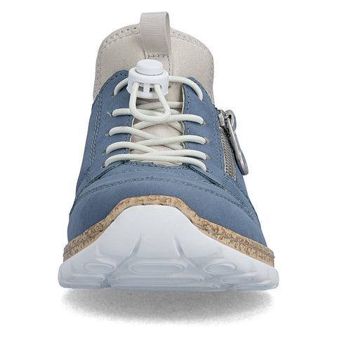 Rieker N42G0-14 Indigo Womens Casual Comfort Slip On Toggle Lace Shoes