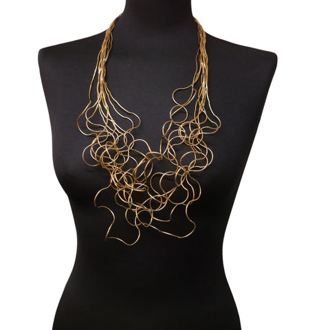 Gold Coloured 90cm Long Wire Necklace - Hypoallergenic & Nickel Free by Jess and Lou NK212G