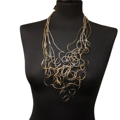 Jess And Lou  NK212MIX 90Cm Statement Mixed Metal Long Necklace - Hypoallergenic, Nickel Free Design