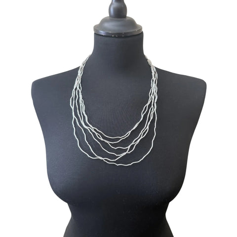Jess and Lou NK408SIL Silver Lightweight Layered Necklace Hypoallergenic and Nickel Free