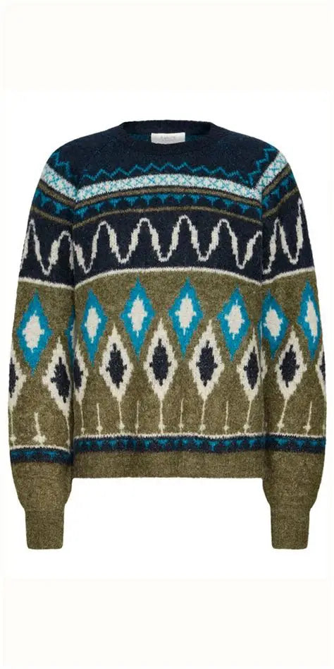 B.YOUNG BYNAFTA JACQUARD JUMPER 20818126 NAVY