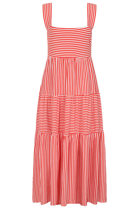 Alice Collins Bude Dress White/Red