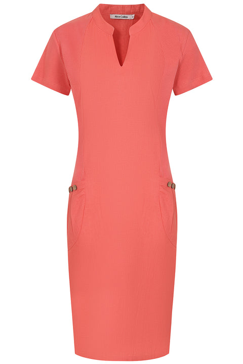Alice Collins Hettie Notch Neck Dress Fiesta