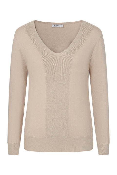 Alice Collins Pippa V Pullover Pebble