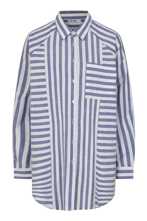 Alice Collins Alison Stripe Shirt Navy/White
