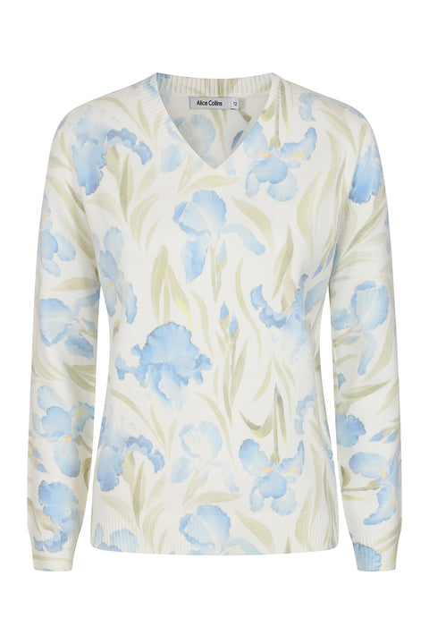 Alice Collins Crocus Pullover White/Sky