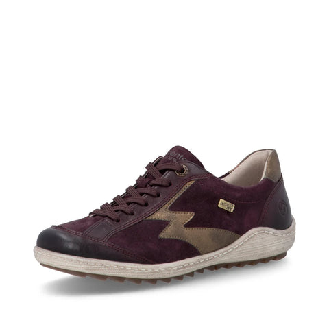 Remonte R1443-35 Red Combination Womens Water Resistant Lace Up Zip Up Shoes