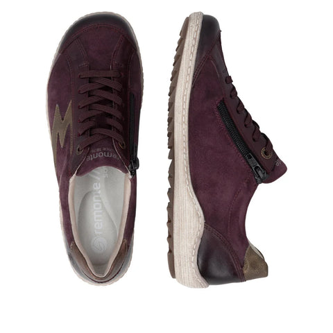 Remonte R1443-35 Red Combination Womens Water Resistant Lace Up Zip Up Shoes