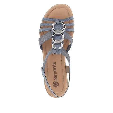 Remonte R3605-12 Blue Women's Slingback Strappy Casual Comfort Cushioned Sandals