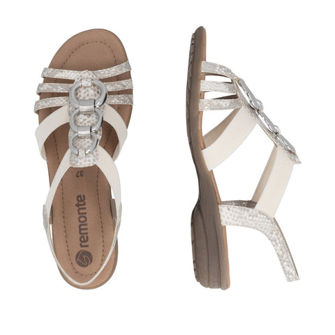 Remonte R3605-90 Metallic Women's Slingback Strappy Casual Comfort Cushioned Sandals