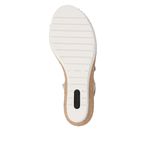 Remonte R6266-90 Beige Gold Womens Touch Fastening Wedge Sandals