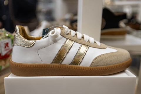 Modella Parker Gold Womens Leather Trainers