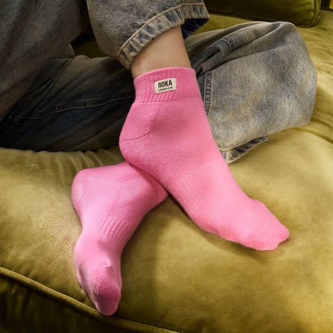 Roka Wembley Pink Carnation Organic Cotton Super Comfy Stylish Socks