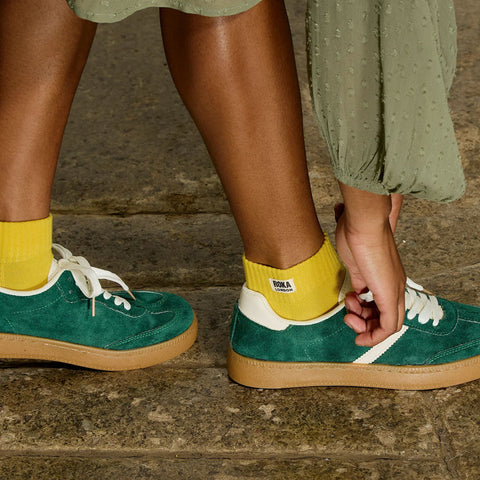 Roka Wembley Summer Yellow Womens Organic Cotton Super Comfy Stylish Socks