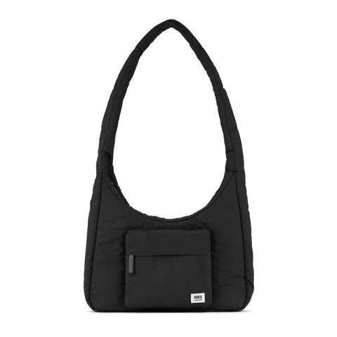 Roka Belsize Black Taslon Puffy Shoulder Bag