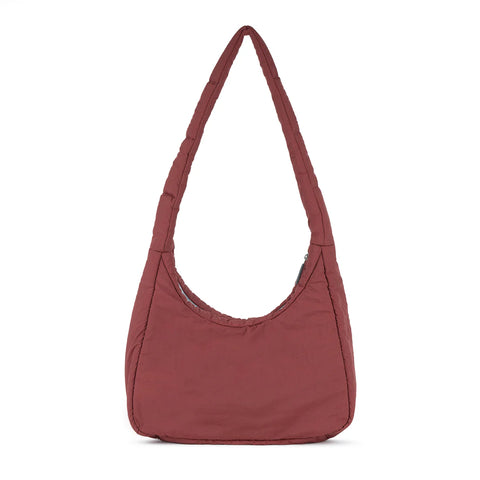 Roka Belsize Bordeaux Taslon Puffy Shoulder Bag