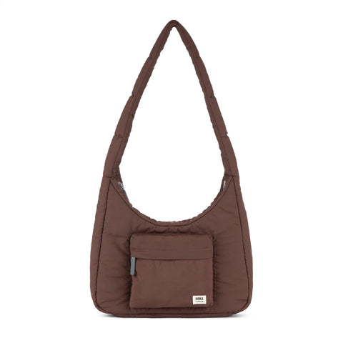 Roka Belsize Chocolate Taslon Puffy Shoulder Bag
