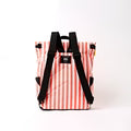 Roka Canfield B Medium Coral Stripe Recycled Nylon Roll-top Backpack