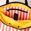 Roka Canfield B Medium Coral Stripe Recycled Nylon Roll-top Backpack