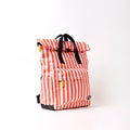Roka Canfield B Medium Coral Stripe Recycled Nylon Roll-top Backpack