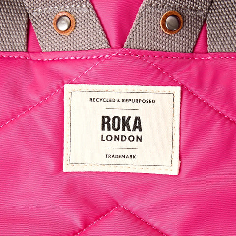 Roka Canfield B Small Granita Red Recycled Nylon Roll-top Backpack