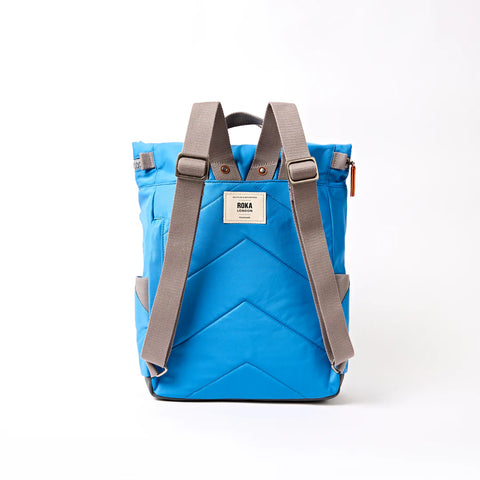 Roka Canfield B Medium Malibu Blue Recycled Nylon Roll-top Backpack