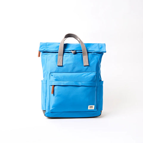 Roka Canfield B Medium Malibu Blue Recycled Nylon Roll-top Backpack