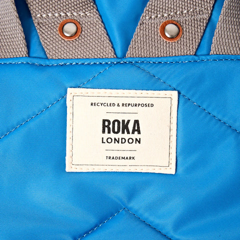 Roka Canfield B Medium Malibu Blue Recycled Nylon Roll-top Backpack