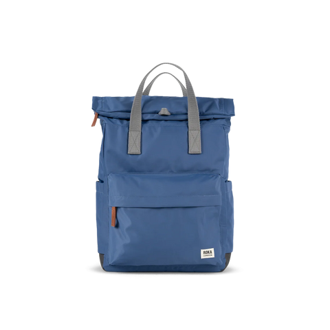 Roka Canfield B Medium Burnt Blue Recycled Nylon Roll-top Backpack