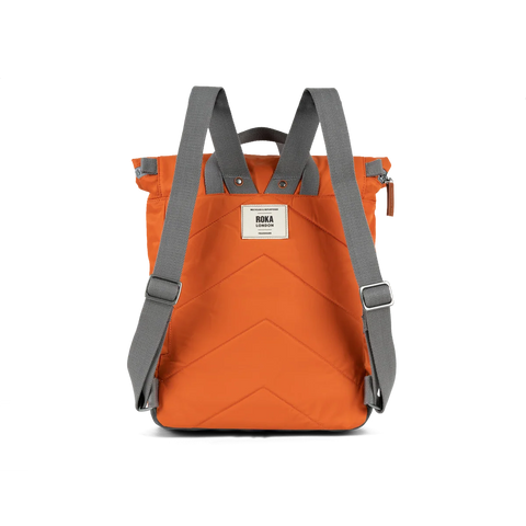 Roka Canfield B Medium Burnt Orange Recycled Nylon Roll-top Backpack