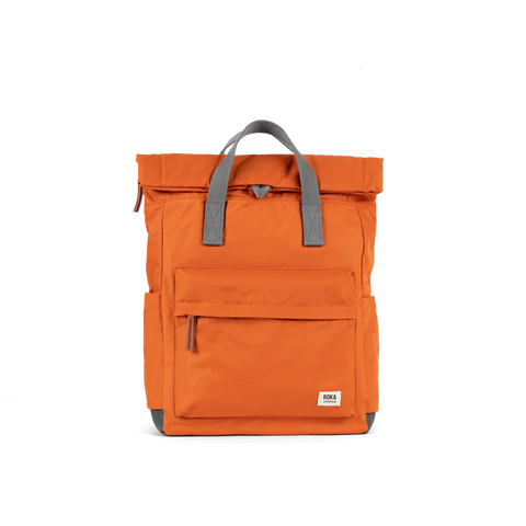 Roka Canfield B Medium Burnt Orange Recycled Nylon Roll-top Backpack