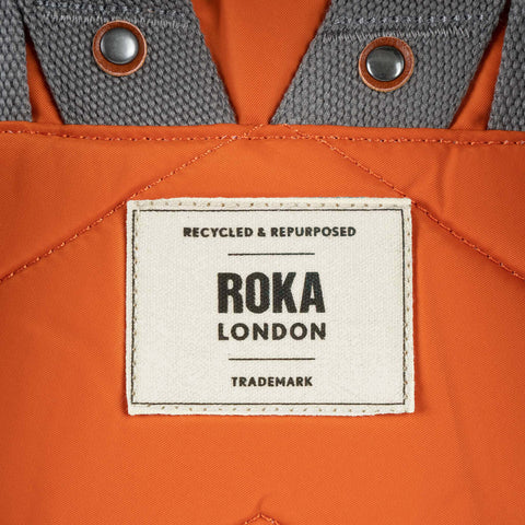 Roka Canfield B Medium Burnt Orange Recycled Nylon Roll-top Backpack