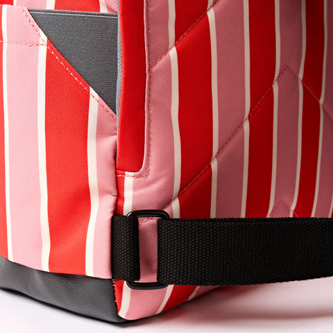 Roka Canfield B Small Seaside Stripe Recycled Canvas Roll-top Backpack