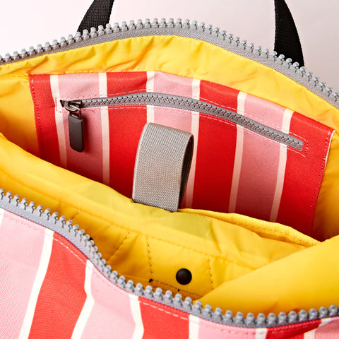 Roka Canfield B Small Seaside Stripe Recycled Canvas Roll-top Backpack