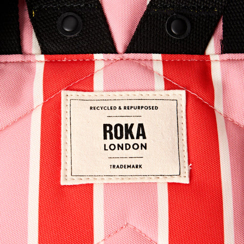 Roka Canfield B Small Seaside Stripe Recycled Canvas Roll-top Backpack