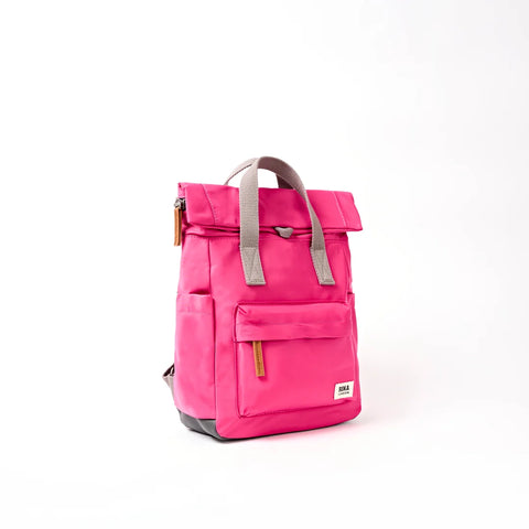 Roka Canfield B Small Granita Red Recycled Nylon Roll-top Backpack