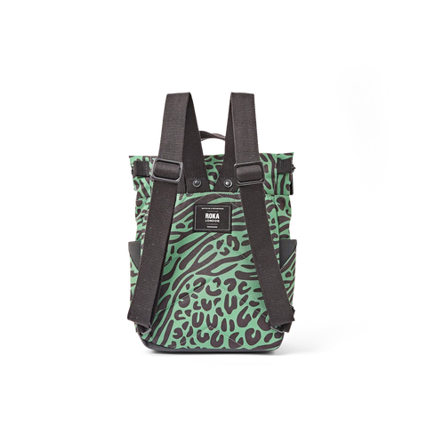 Roka Canfield B Small Mixed Animal Artichoke Recycled Canvas Roll-top Backpack