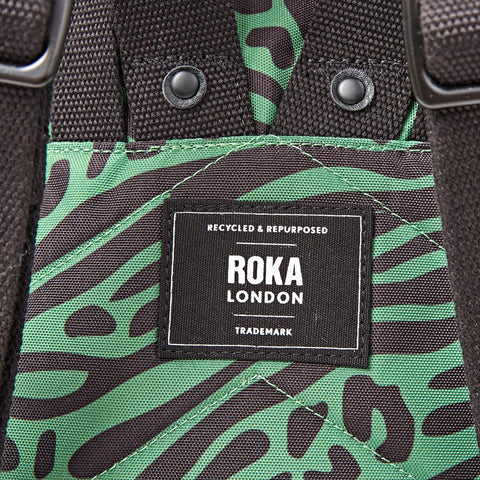 Roka Canfield B Small Mixed Animal Artichoke Recycled Canvas Roll-top Backpack