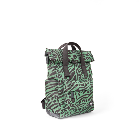 Roka Canfield B Small Mixed Animal Artichoke Recycled Canvas Roll-top Backpack